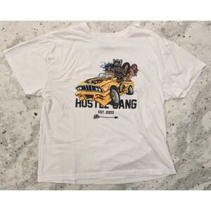 Hustle Gang 3XL White T-Shirt Bear with‎ Ladies in Car Gangsta Punk Baddie Bling